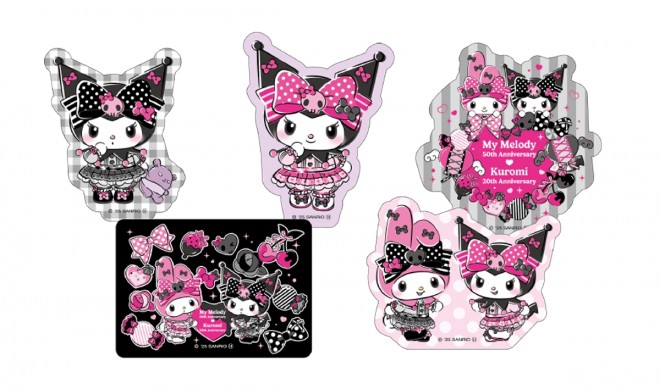 Happy Kuji's My Melody & Kuromi 50th & 20th Anniversaries lottery showcases exclusive figures, totes, and 40cm plush toys featuring limited edition art